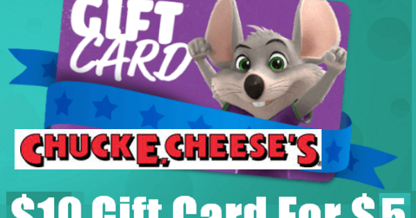 $10 Chuck E Cheese eGift Card Only $5