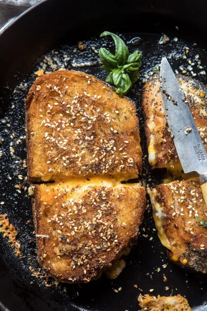 3 Cheese Everything Spice Grilled Cheese.