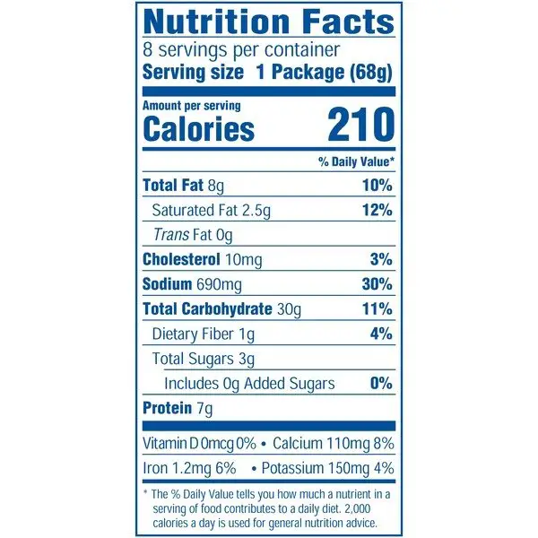 31 Kraft Mac And Cheese Nutritional Label