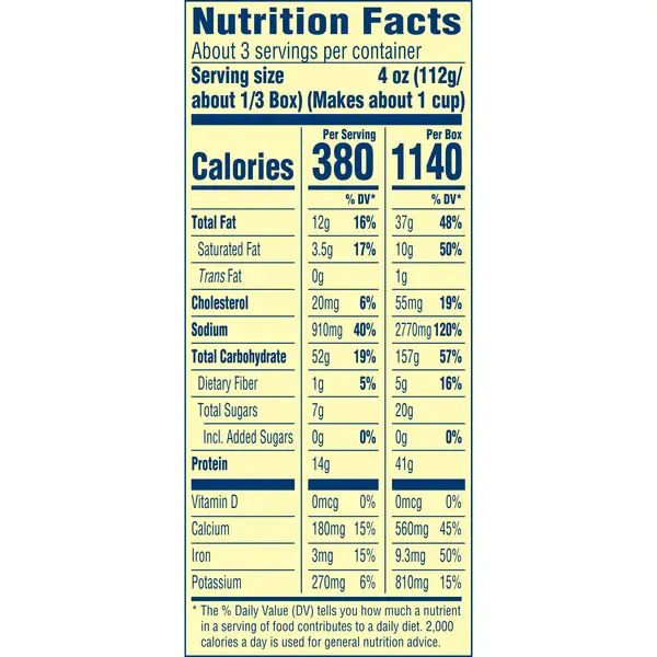 32 Velveeta Mac And Cheese Nutrition Label