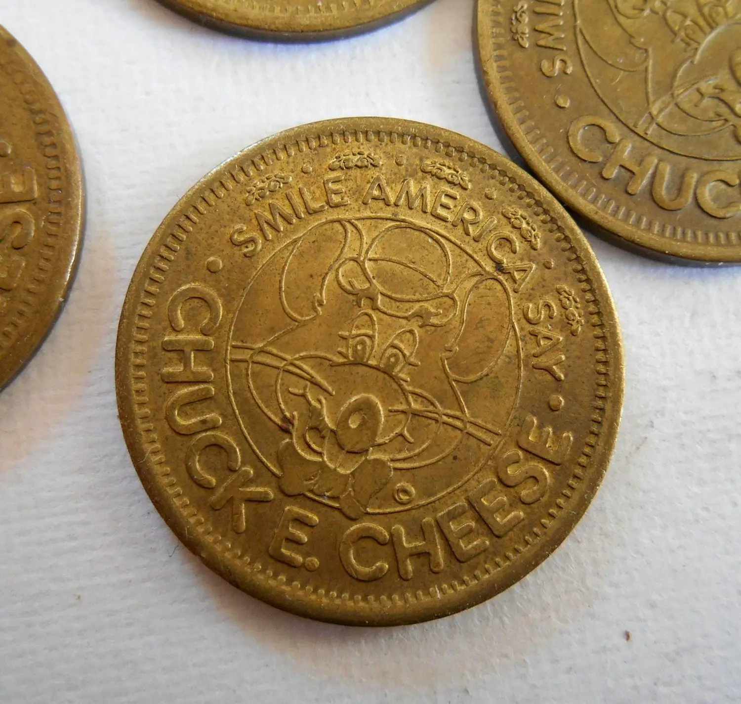 7 Chuck E Cheese Token Coins 25 Cent Restaurant tokens In