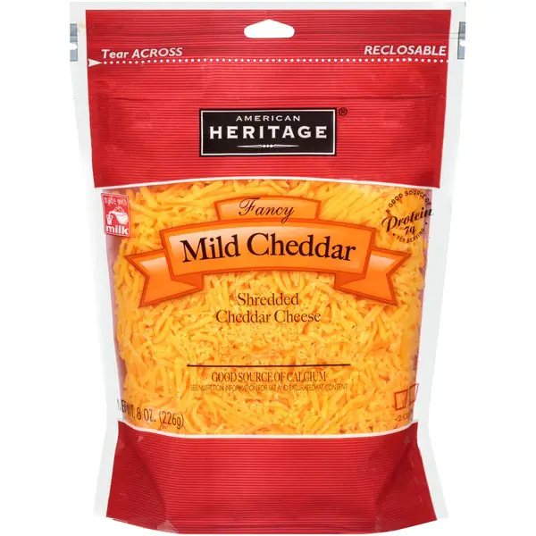 American Heritage Fancy Mild Cheddar Shredded Cheese (8 oz)