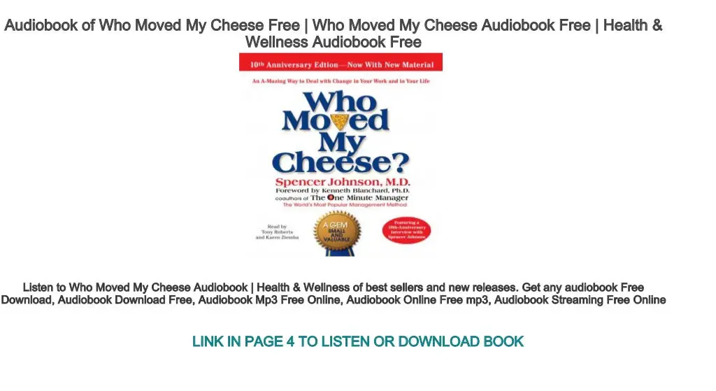 Audiobook of Who Moved My Cheese Free