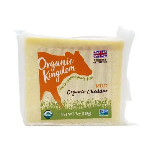 Buy Kingdom Organic Cheddar Cheese Mild 198g Online