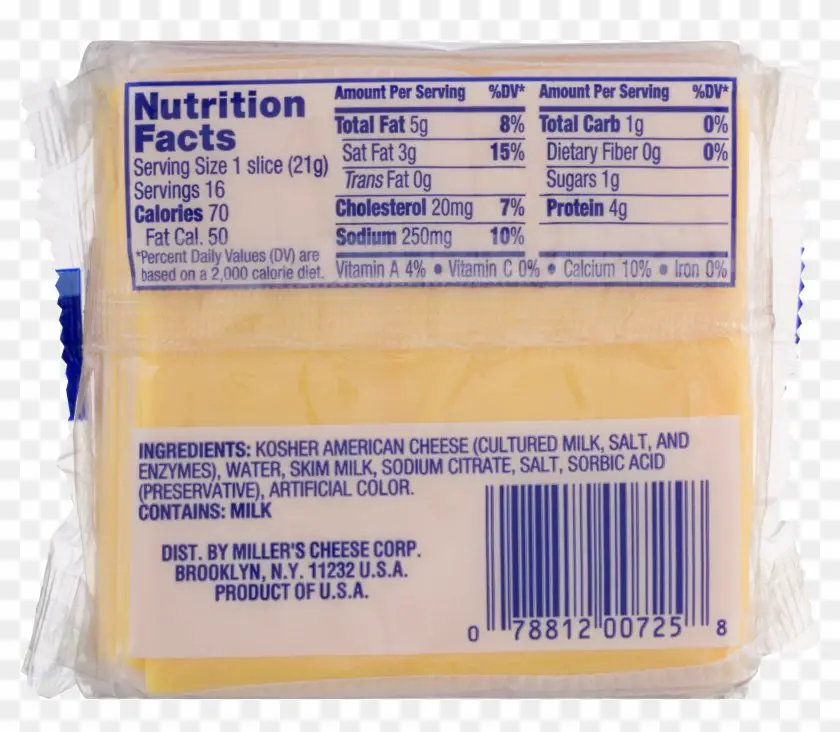 Calories In 1 Slice American Cheese