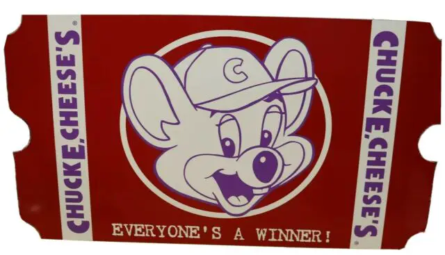 Chuck E. Cheese 1000 Ticket Certificate for sale online