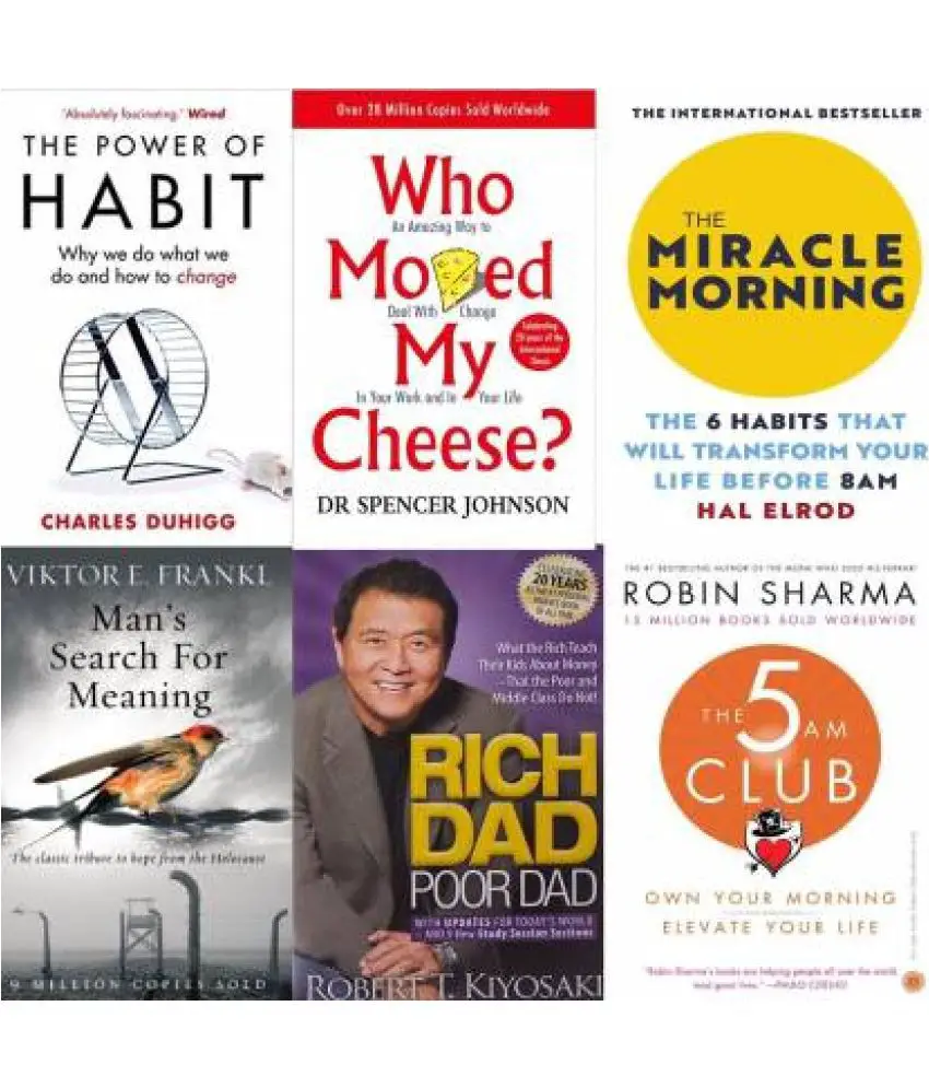 Combo Of 6 Books (Paperback (rich dad poor dad )+(the power of habits ...