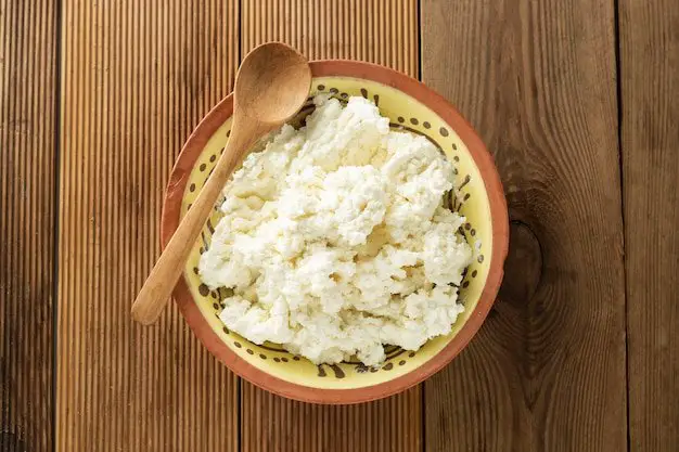 Cottage cheese. dairy products, calcium and protein. Photo