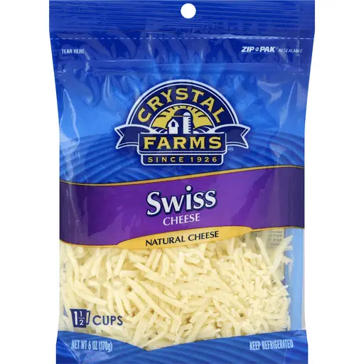 Crystal Farms Finely Shredded Swiss Cheese