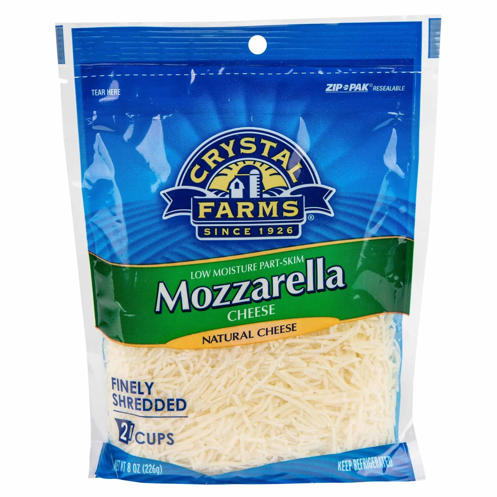 Crystal Farms Shredded Mozzarella Cheese 8Oz