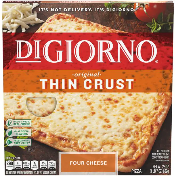 DIGIORNO Original Thin Crust Four Cheese Frozen Pizza 23 oz. Box ...