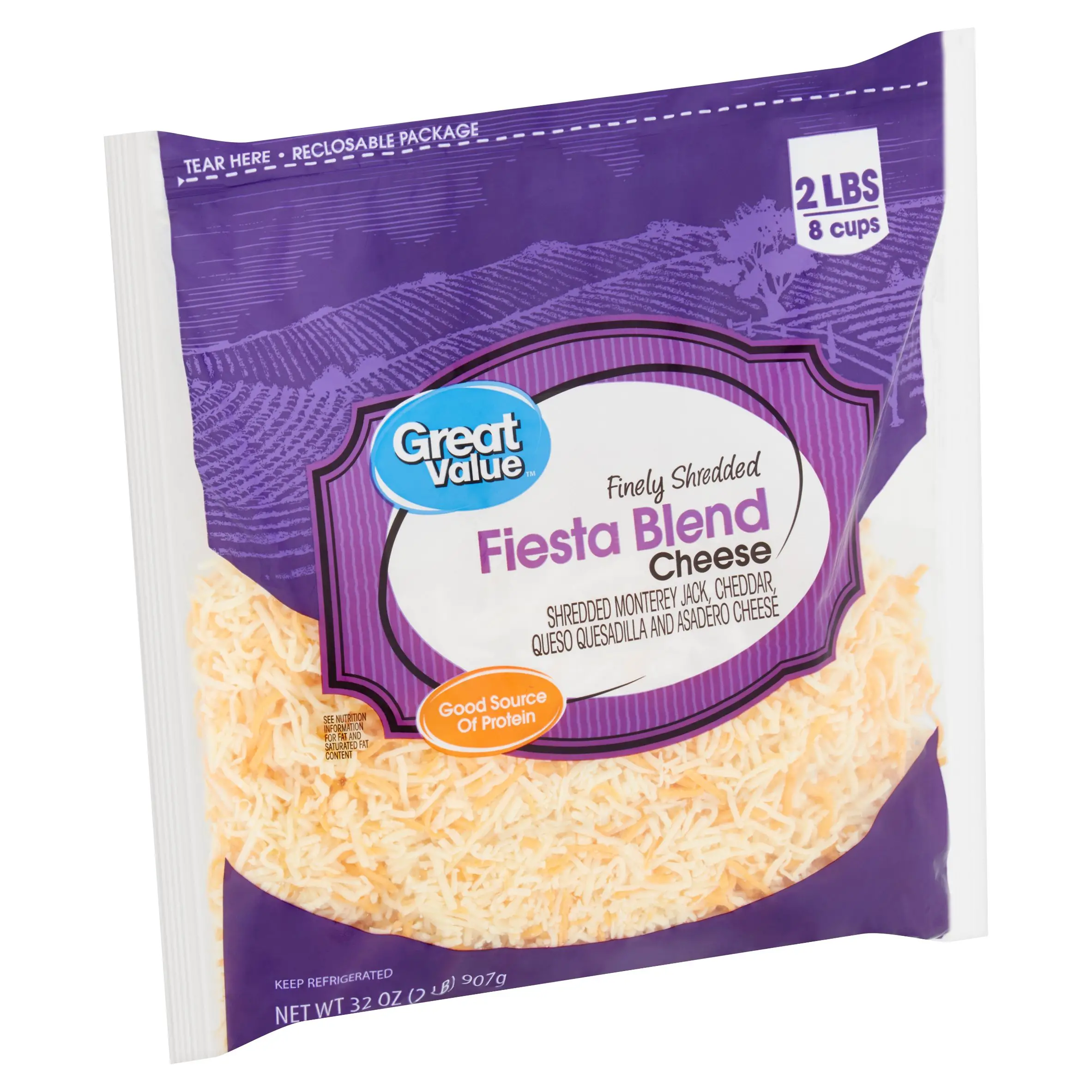Great Value Finely Shredded Fiesta Blend Cheese, 32 oz ...