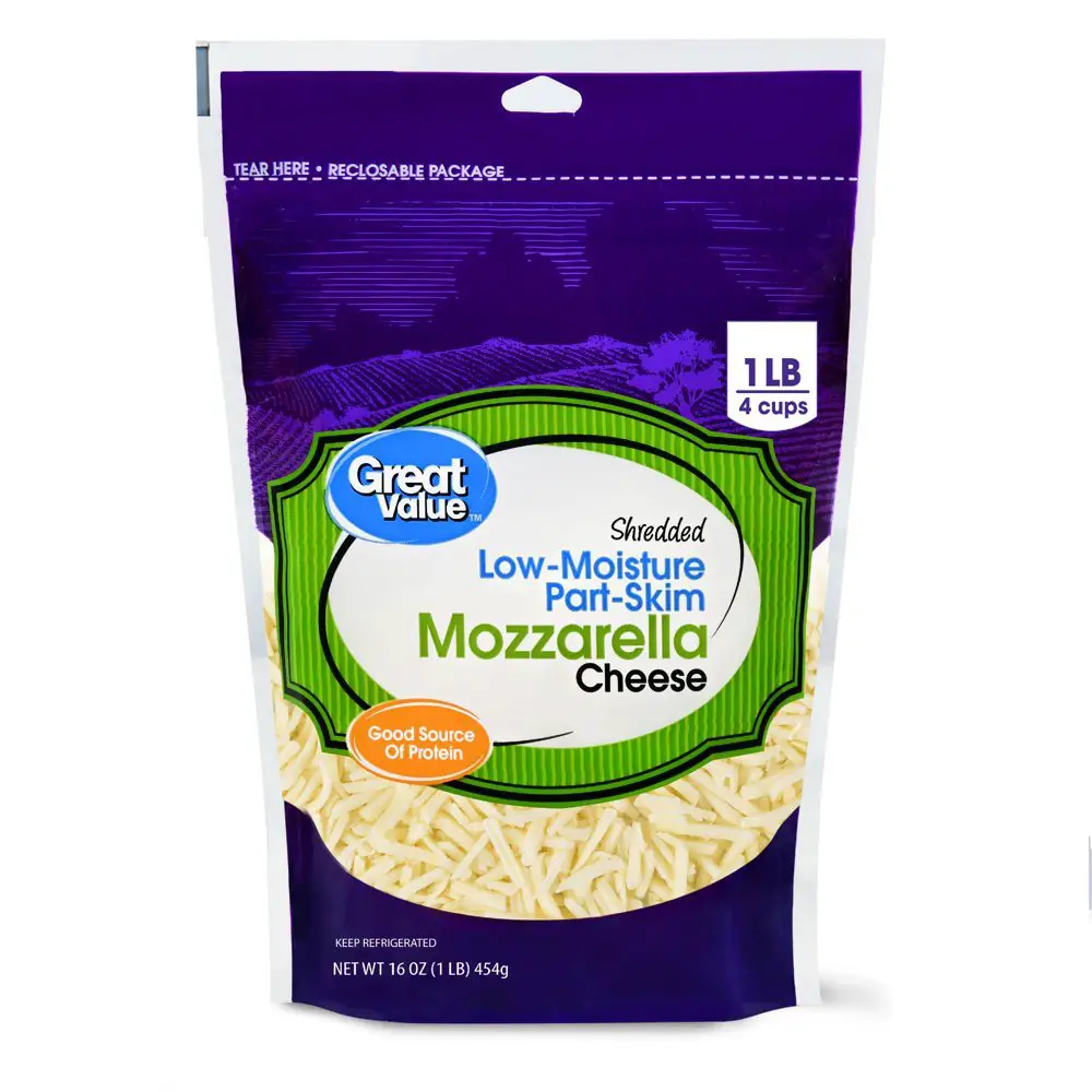 Great Value Shredded Mozzarella Cheese, Low