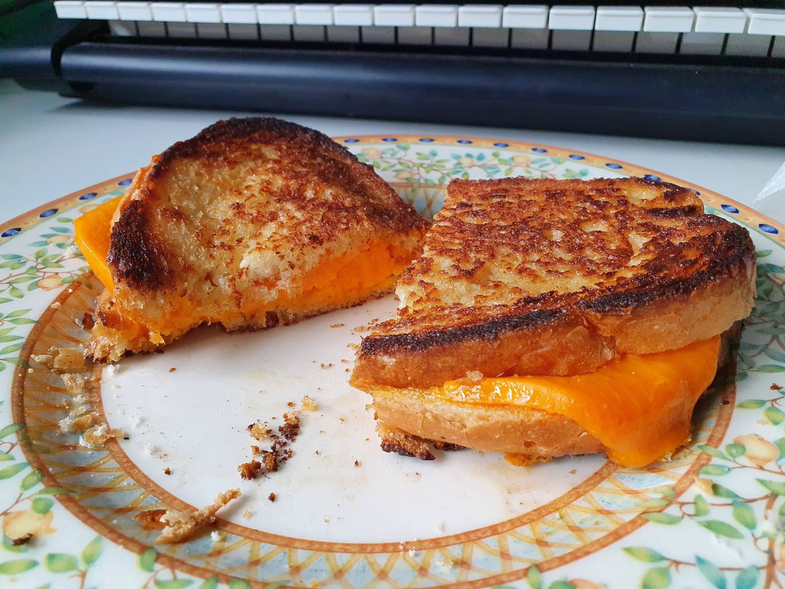 Grilled cheese with red leicester. Still new to making these ...