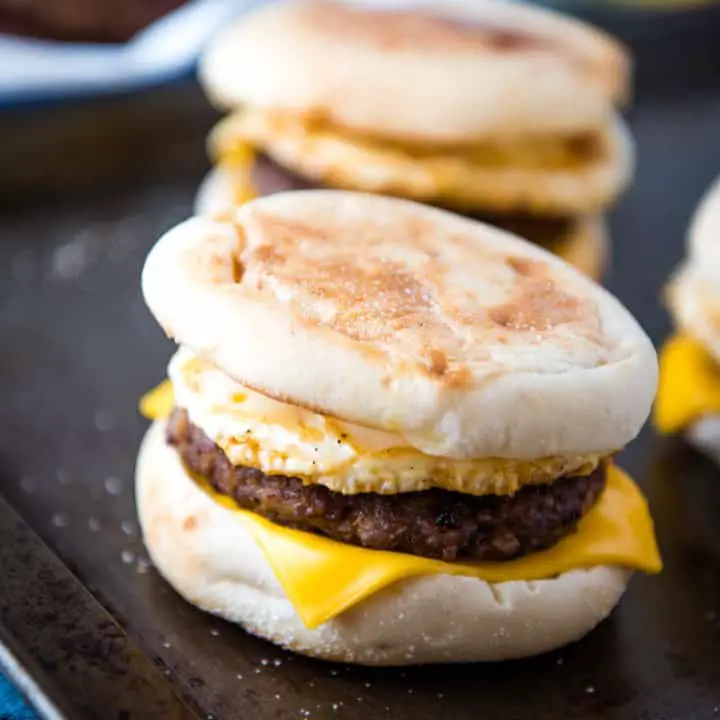 Homemade Sausage and Egg McMuffin with Cheese