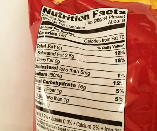 How Many Calories In A Bag Of Cheez Its