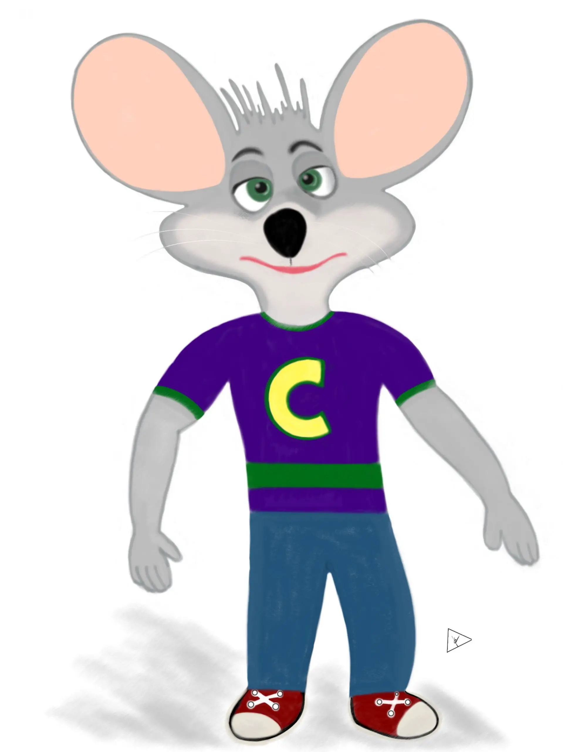 I made this sketch of Chuck E Cheese on my iPad with ...