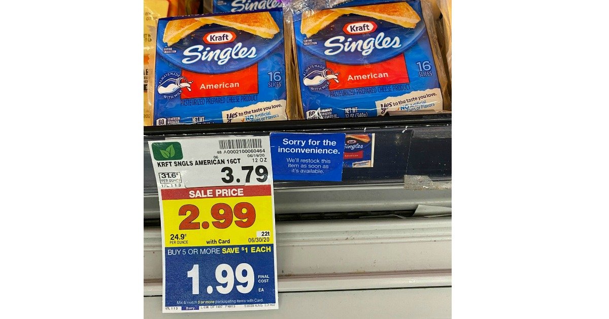 Kraft American Cheese Singles ONLY $1.49 at Kroger (Reg $3 ...