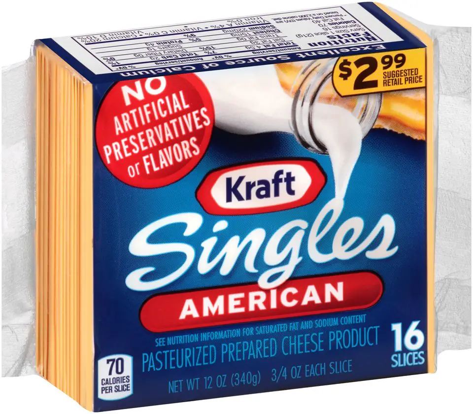 Kraft Cheese Slices Nutrition Label