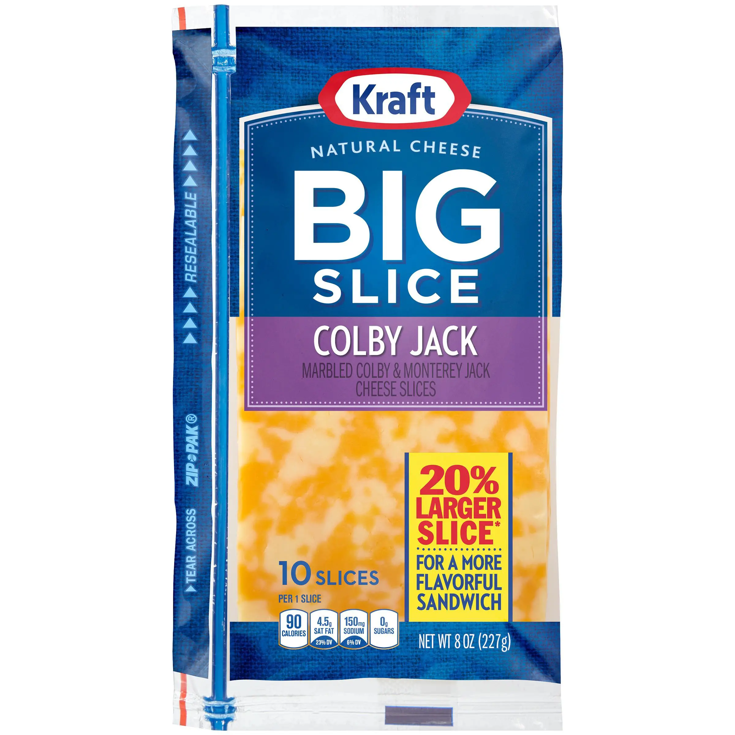 Kraft Colby Jack Cheese, Big Slices