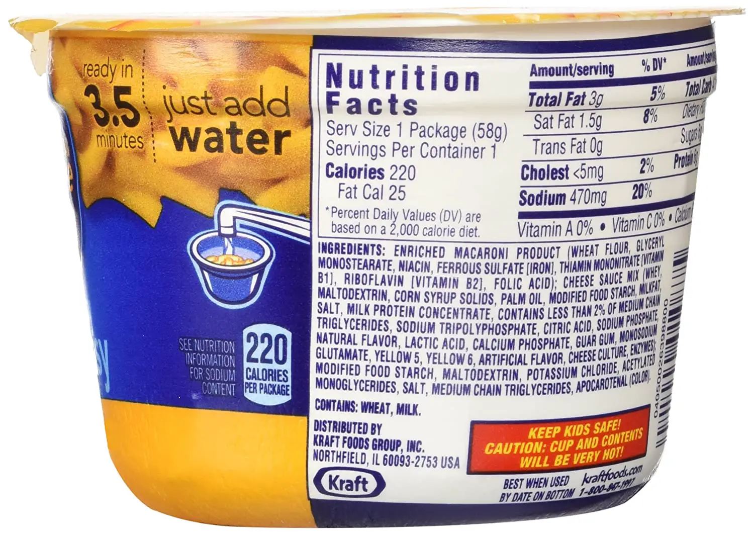 Kraft Deluxe Mac And Cheese Cups Nutrition