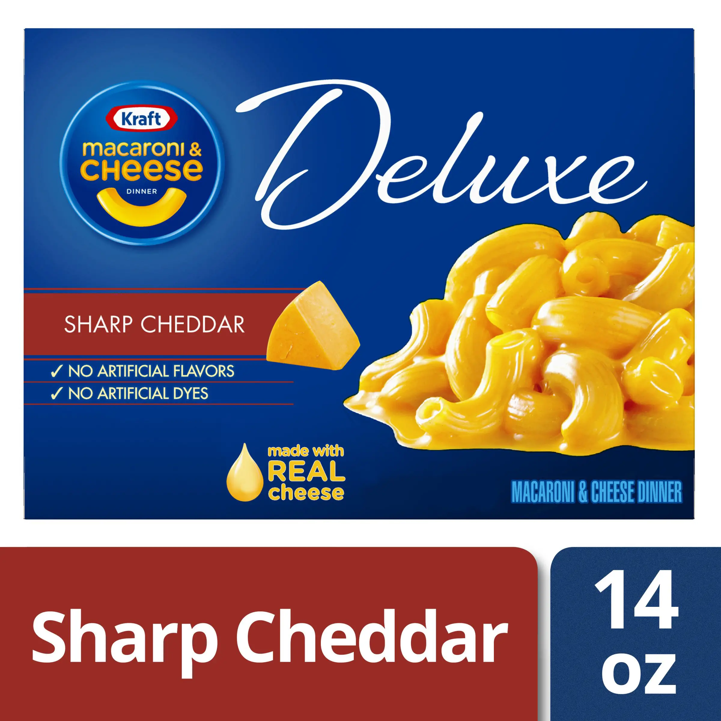 Kraft Deluxe Sharp Cheddar Macaroni and Cheese Dinner, 14 ...