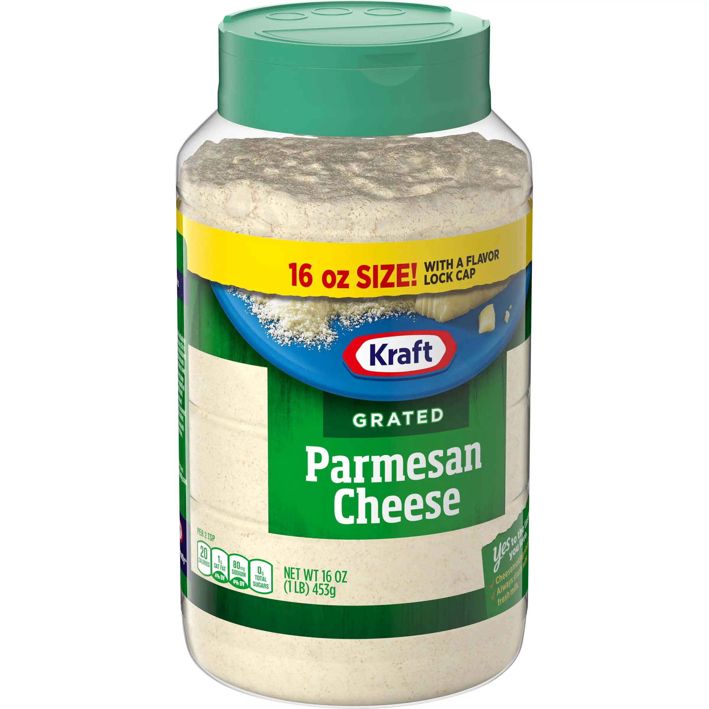 Kraft Grated Cheese, Parmesan Cheese, 16 oz Jar