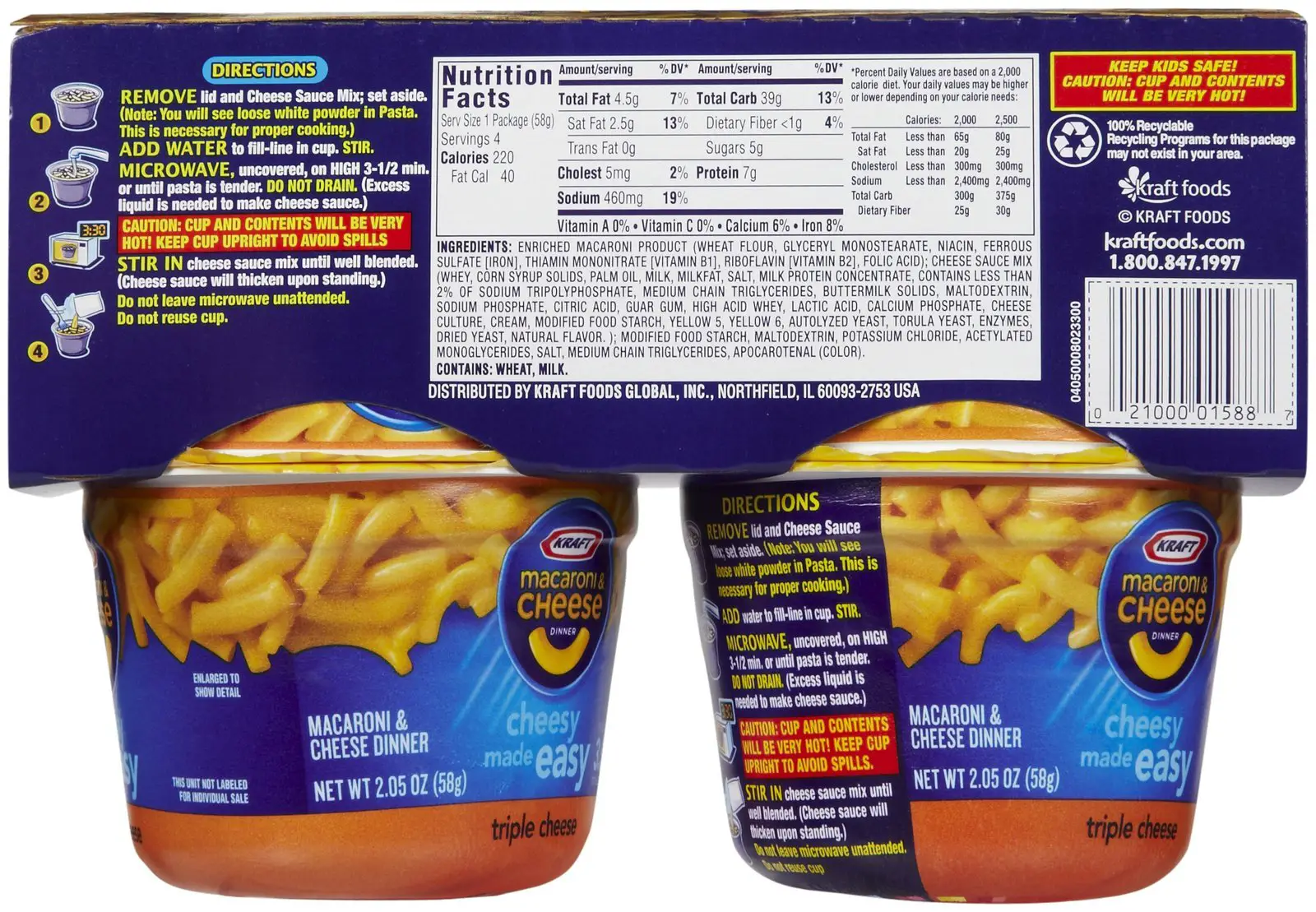 Kraft Mac And Cheese Nutrition Label