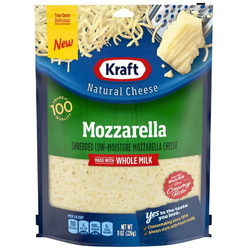 Kraft Mozzarella Shredded Cheese with Whole Milk (8 oz)