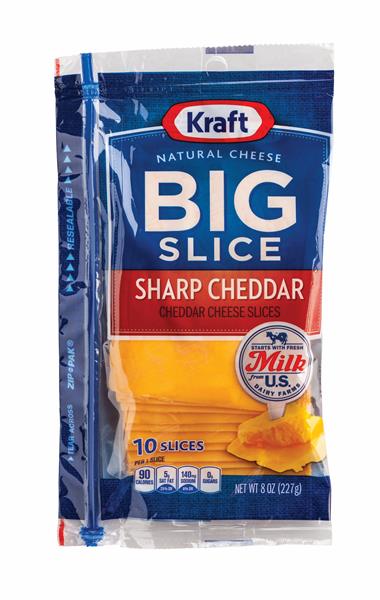 Kraft Natural Cheese Big Slice Sharp Cheddar Cheese Slices ...