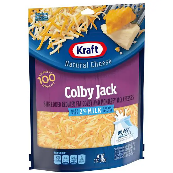 Kraft Shredded Colby &  Monterey Jack Cheese Made with 2% ...