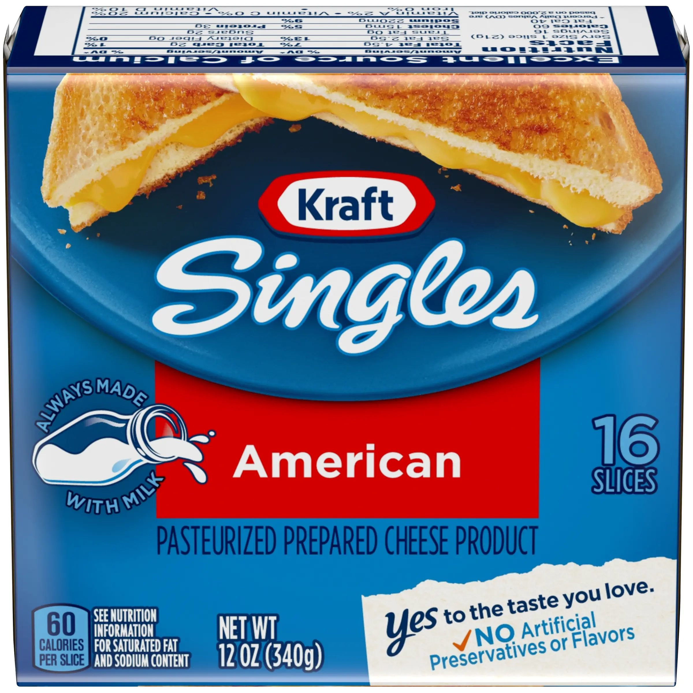 Kraft Singles Cheese Product, Pasteurized, Prepared ...