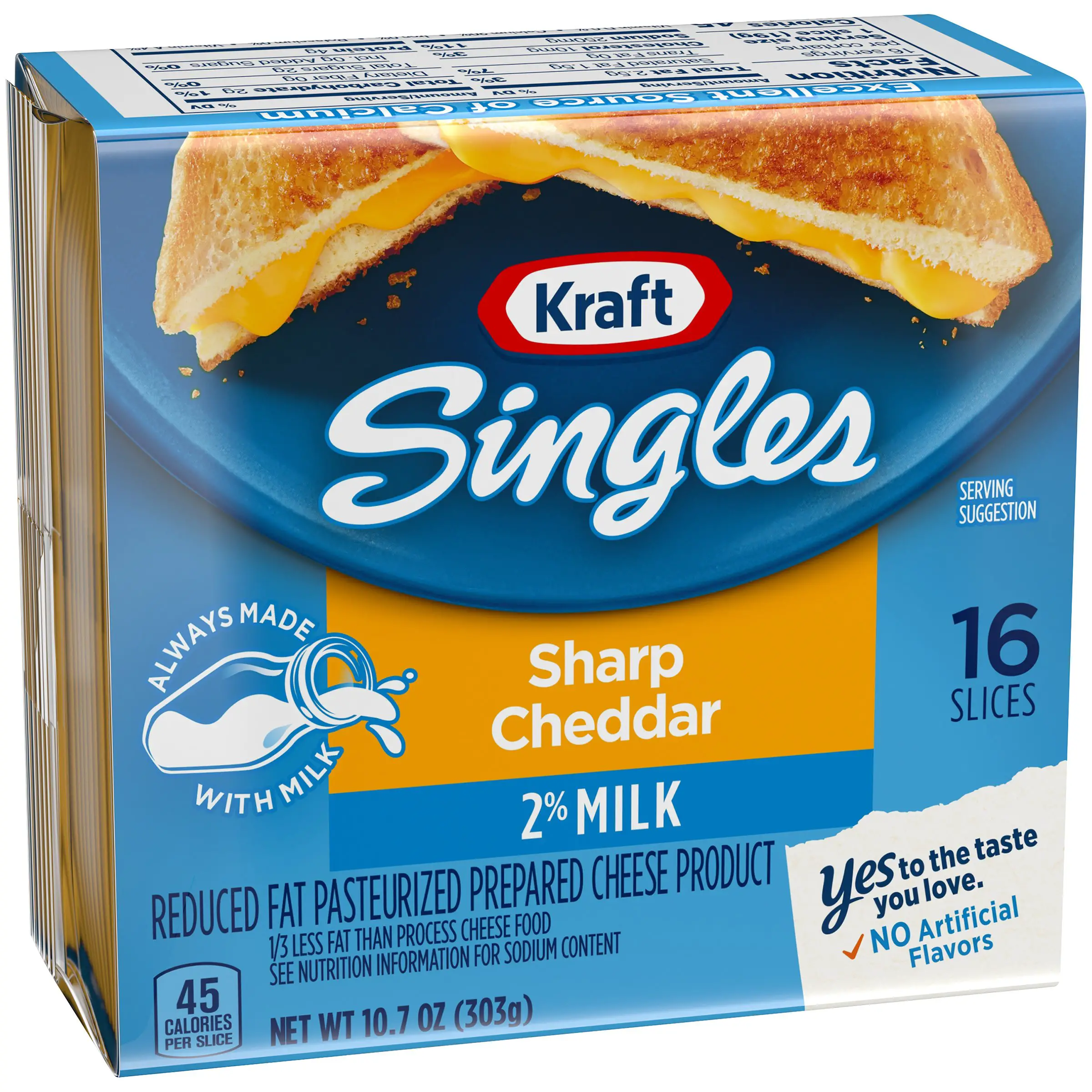 Kraft Singles Cheese Slices, 2% Milk Reduced Fat Sharp ...