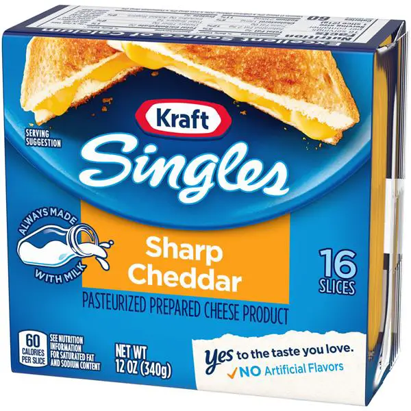 Kraft Singles Sharp Cheddar Cheese Slices 16Ct