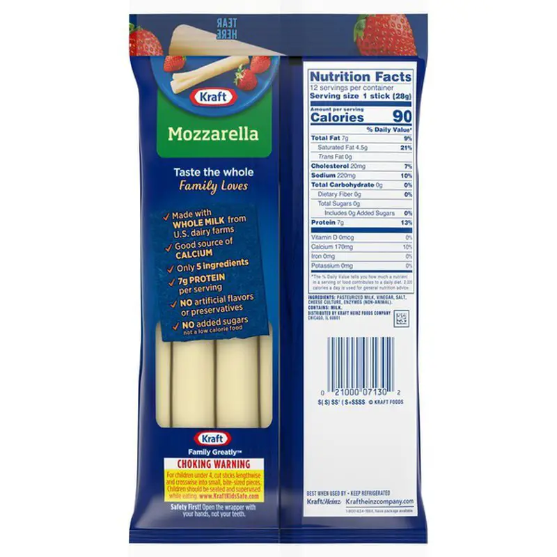 Kraft String Cheese Whole Milk Mozzarella Sticks (12 oz) from ...