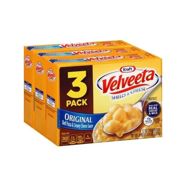 Kraft Velveeta Shells Cheese Original, 3 count, 36 Oz (1 ...