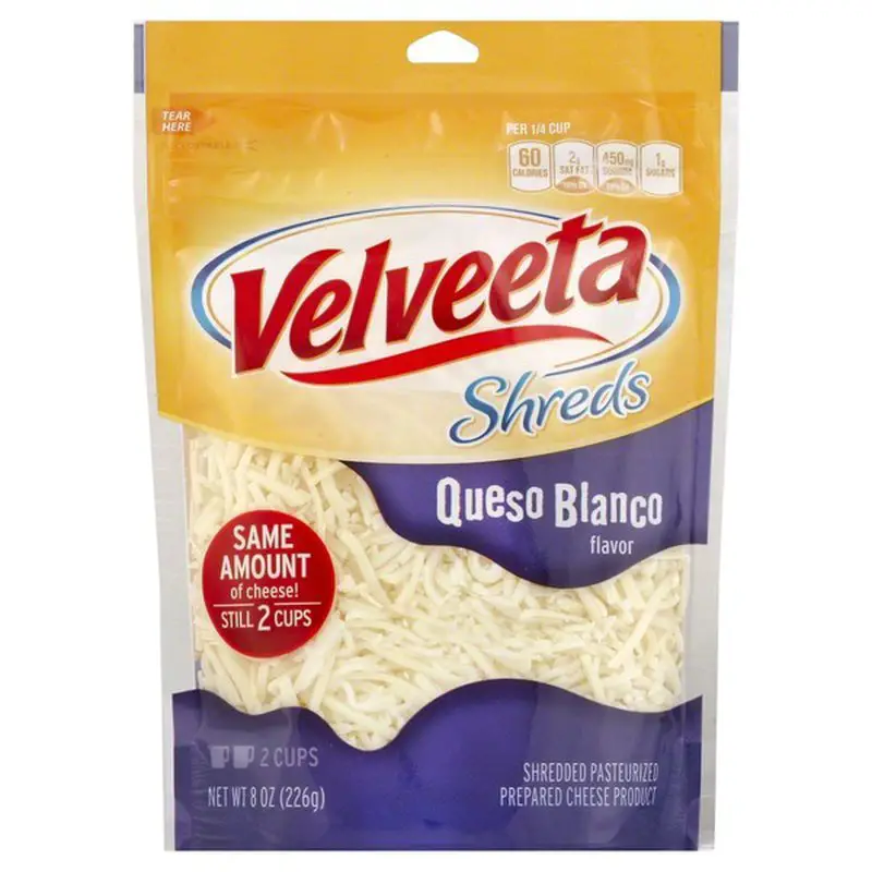 Kraft Velveeta Shreds Shredded Queso Blanco Cheese (8 oz ...