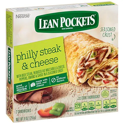 Lean Pockets, Philly Steak and Cheese, 2 sandwiches, 9 oz (Frozen ...