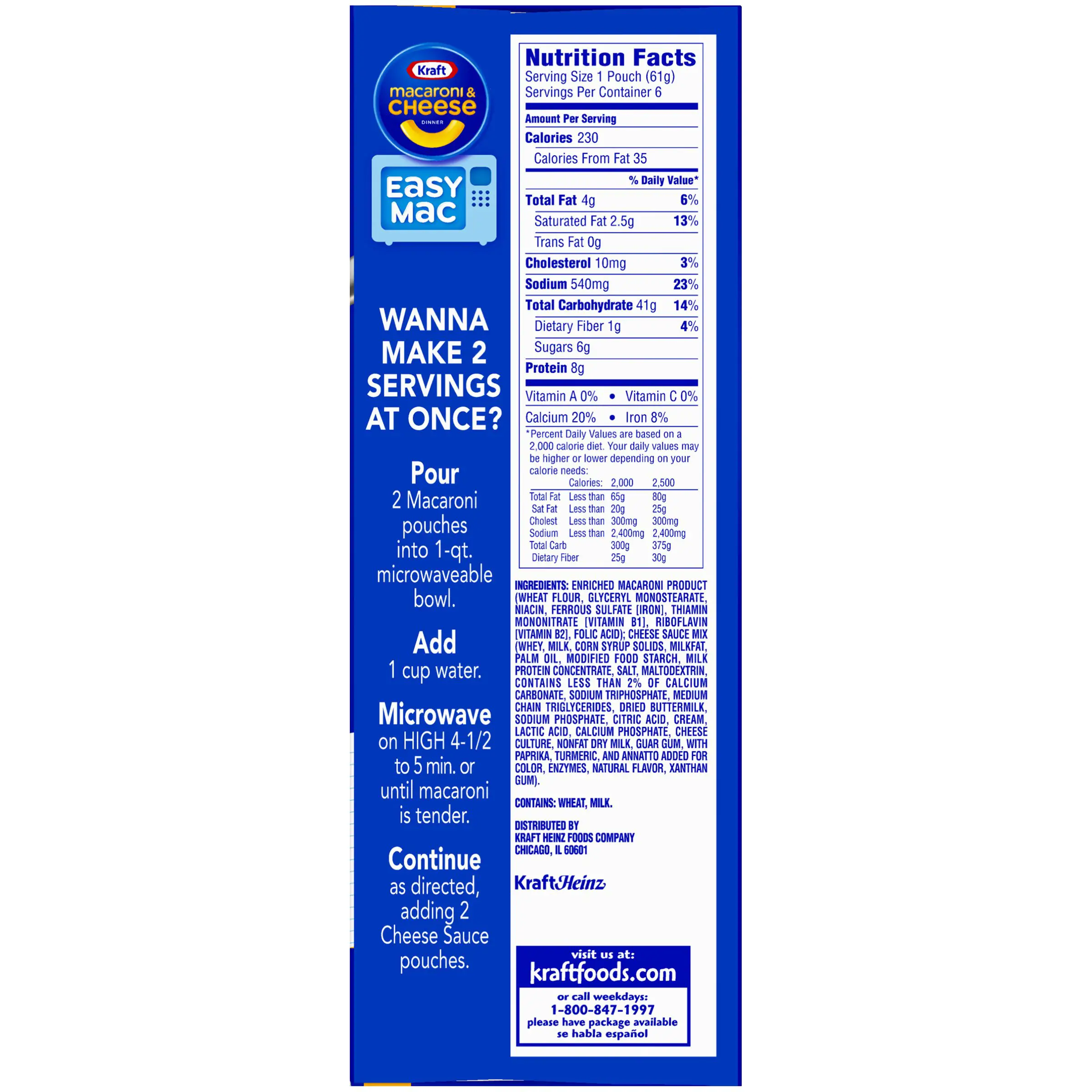Macaroni And Cheese Box Nutrition Facts