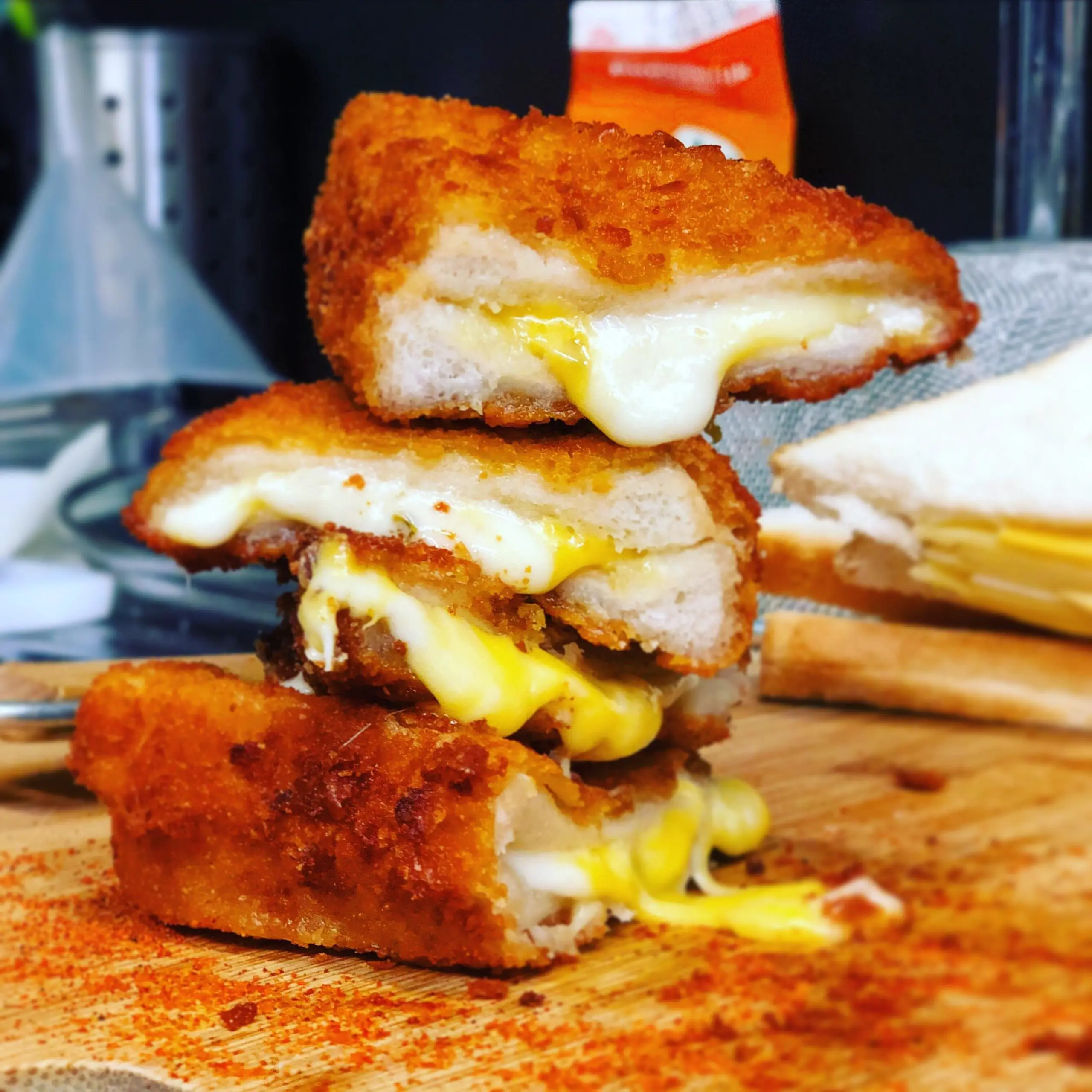 Made a Nashville Hot spiced, Deep Fried Grilled Cheese : eatsandwiches