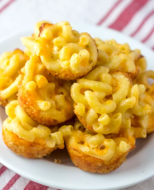 Mini Macaroni and Cheese Bites, a deliciously cheesy game day appetizer!