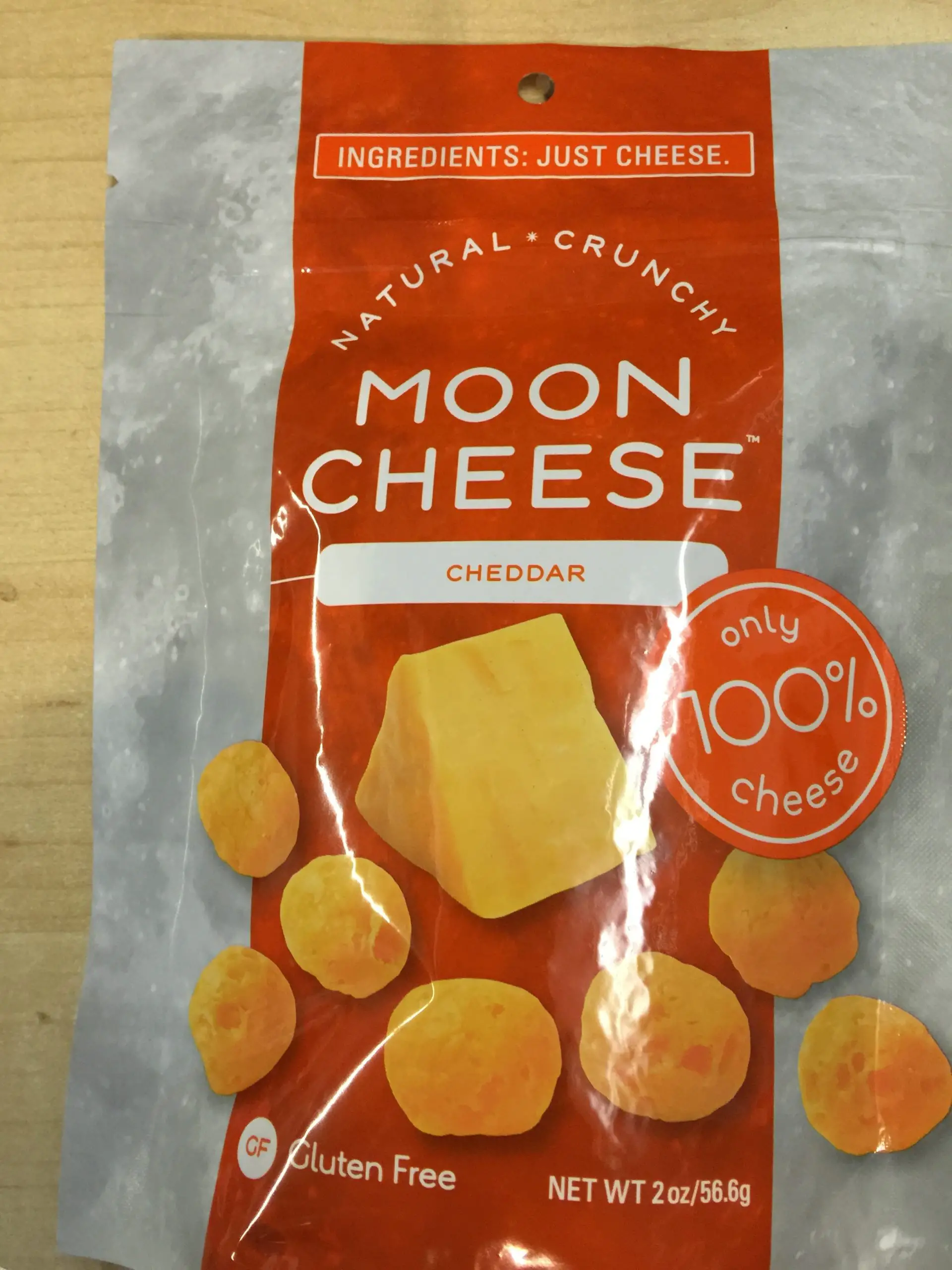 Moon Cheese Cheddar Flavor 2oz bag  Lo Carb U