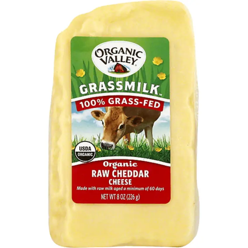 Organic Valley Grassmilk Raw Organic Cheddar Cheese Block ...