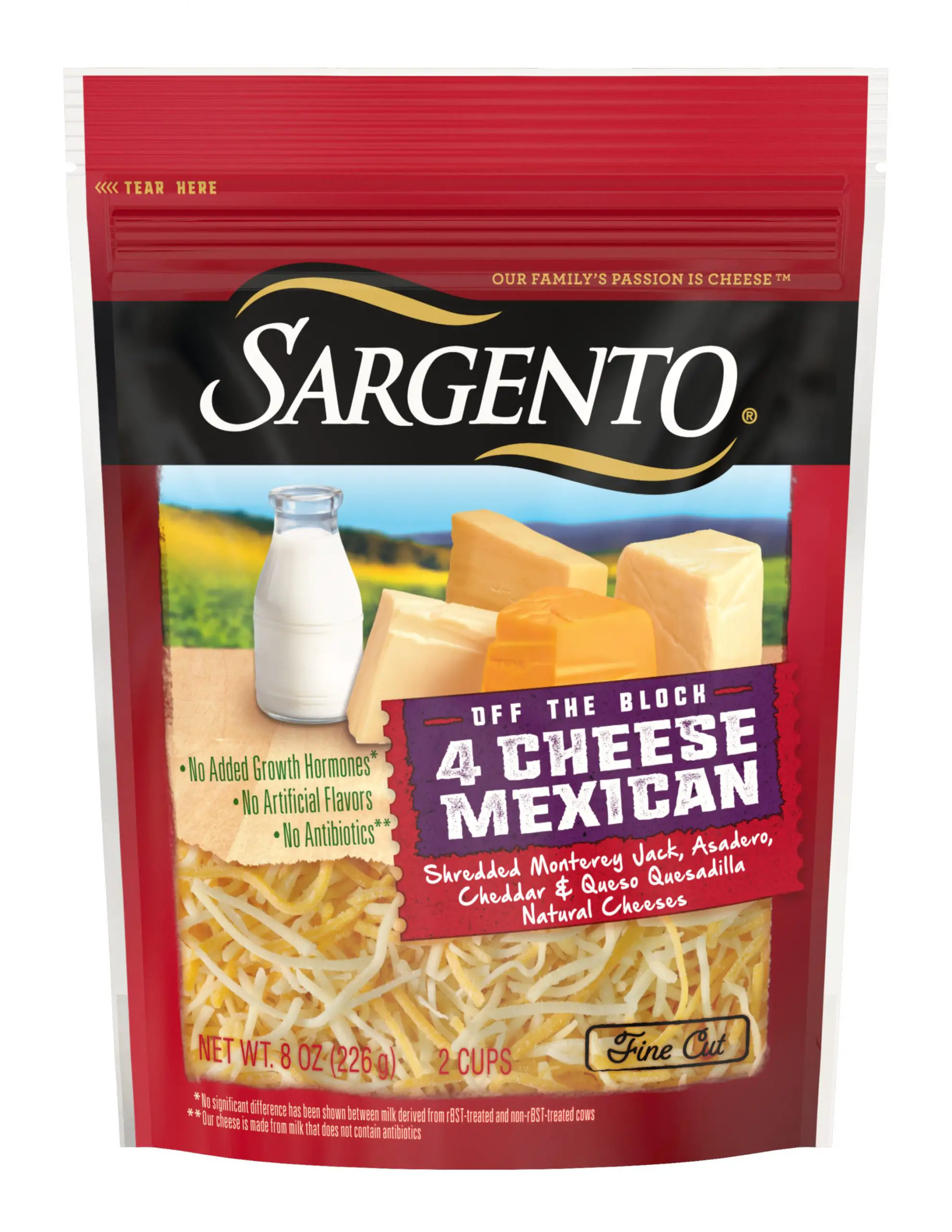 Sargento Finely Shredded 4 Cheese Mexican Blend, 8 Oz ...