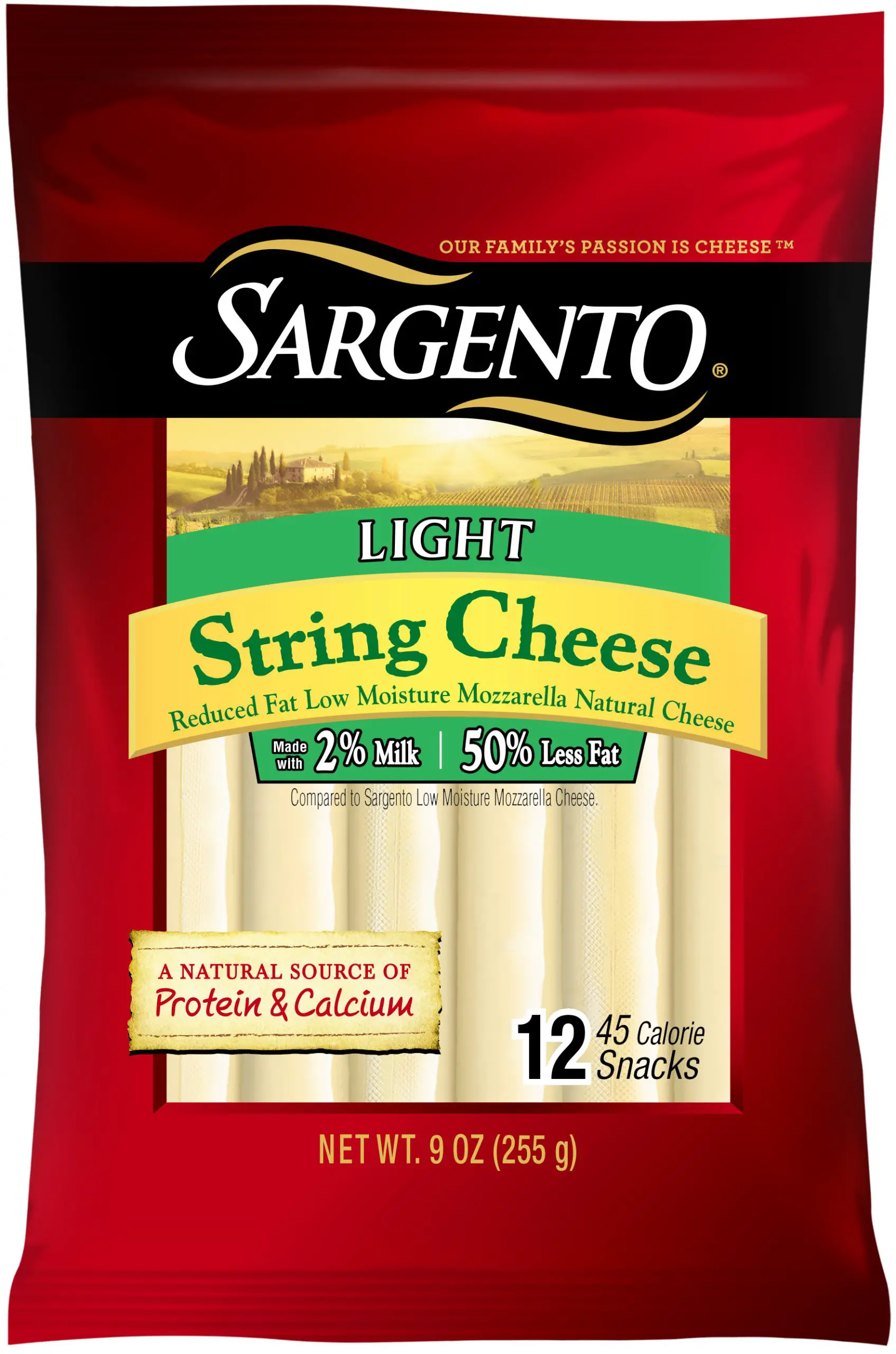 Sargento Natural Mozzarella Light String Cheese, 9 Oz., 12 Count ...