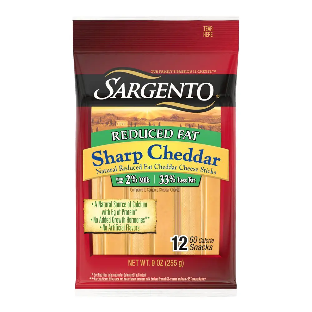 Sargento® Reduced Fat Sharp Natural Cheddar Cheese Snack Sticks, 12 ...