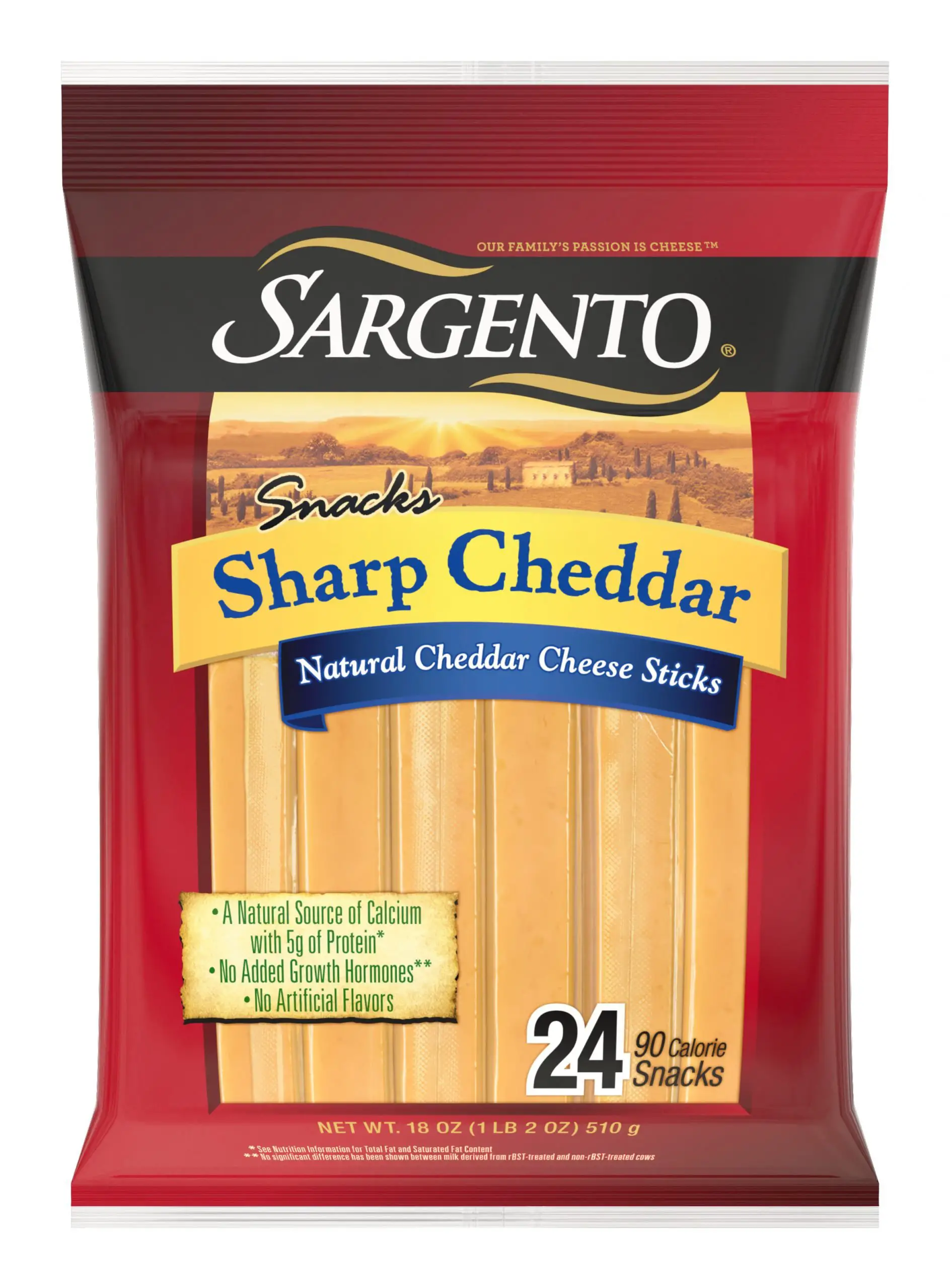 Sargento Sharp Cheddar Cheese Sticks, 18 Oz., 24 Count ...