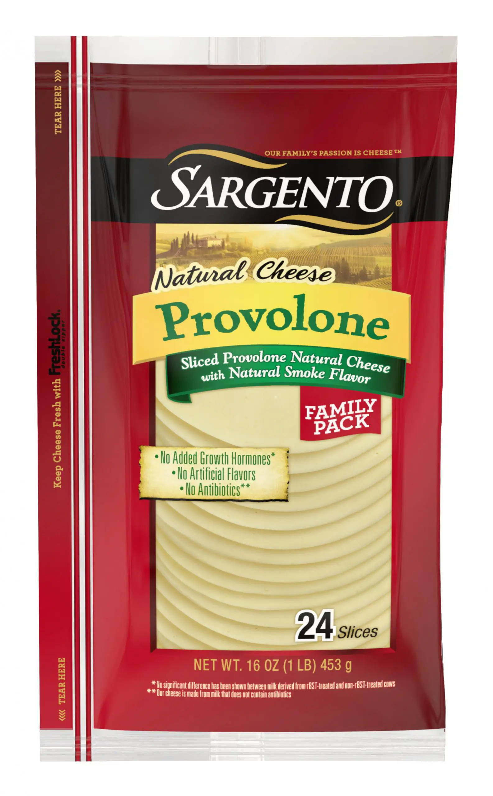 Sargento® Sliced Provolone Natural Cheese with Natural Smoke Flavor, 24 ...