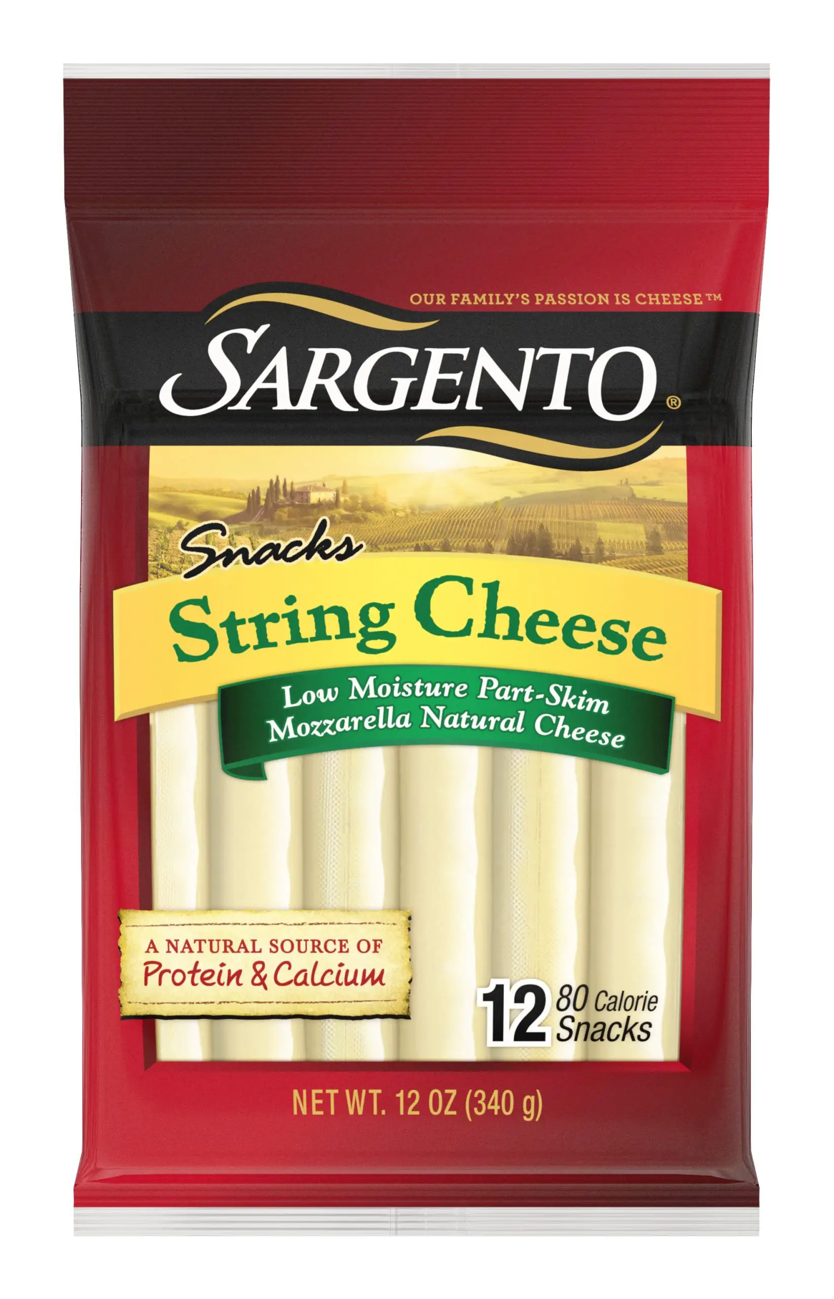 SargentoÂ® Natural String Cheese Snacks, 12 oz, 12 Count