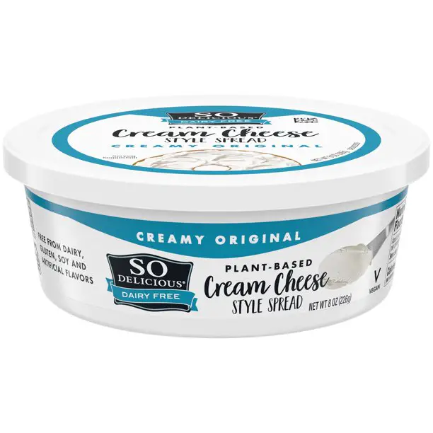 So Delicious Dairy Free Creamy Original Cream Cheese Style Spread, 8 oz ...